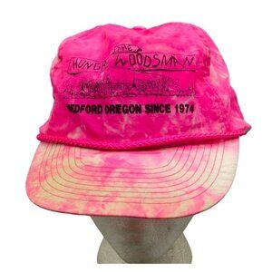 Mohrs baseball hat cap hungry woodsman Medford Oregon 1974 one size pink READ